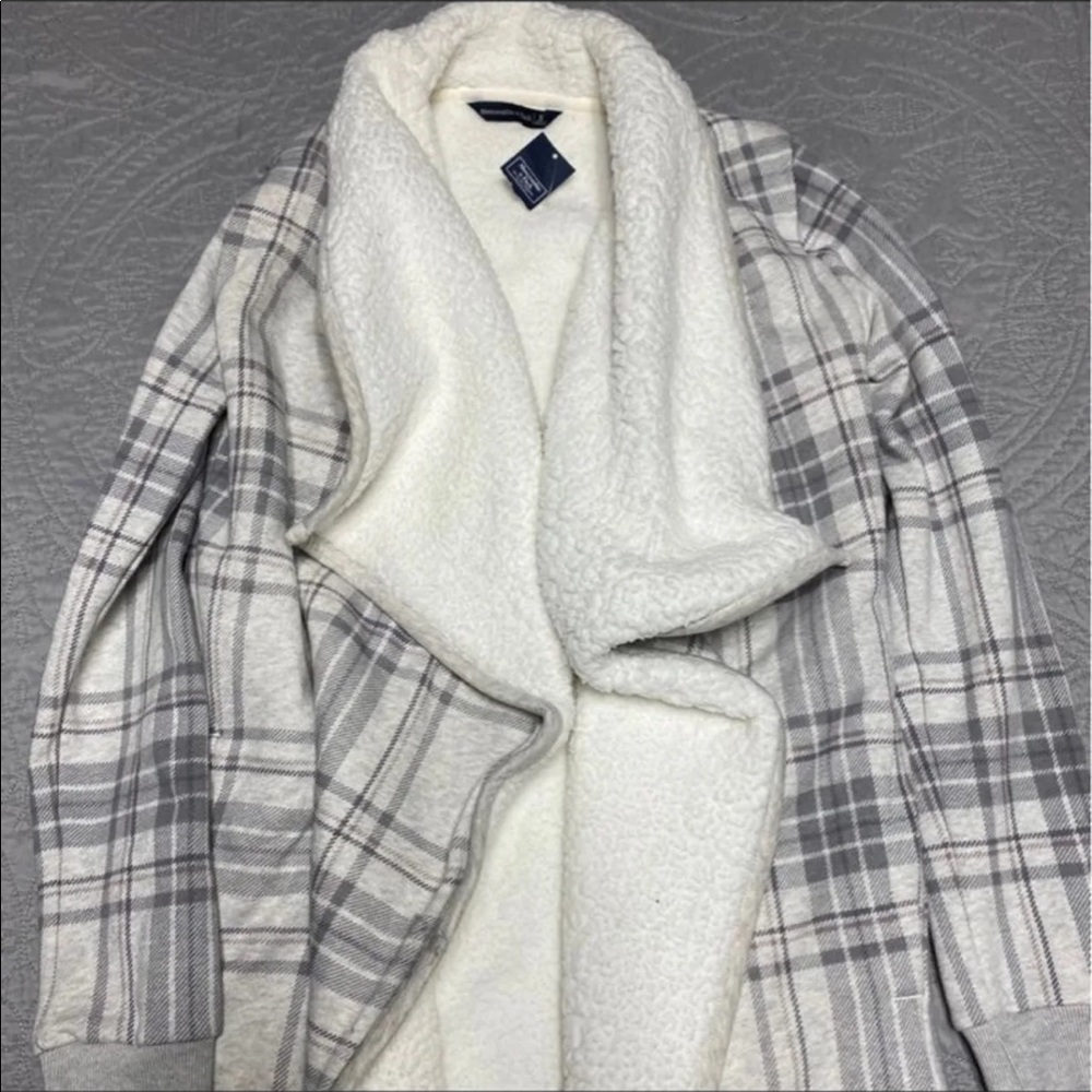 ISO abercrombie plaid Sherpa cardigan